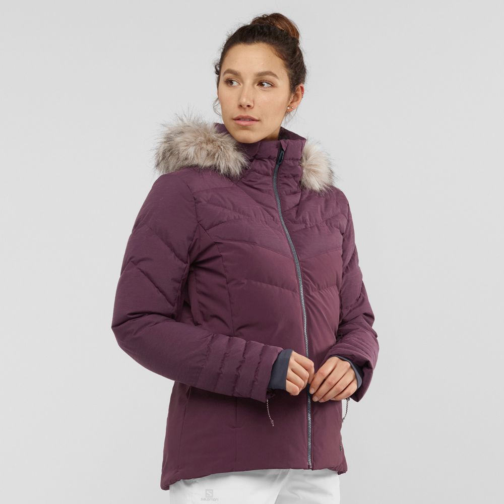 SALOMON WARM AMBITION W Philippines - Women's Ski Jackets - Burgundy | 412783-GAM